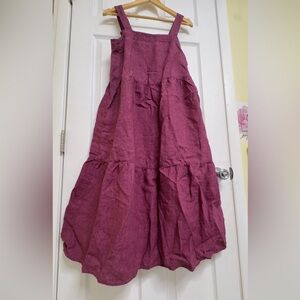Eileen Fisher Burgundy Linen Maxi Dress